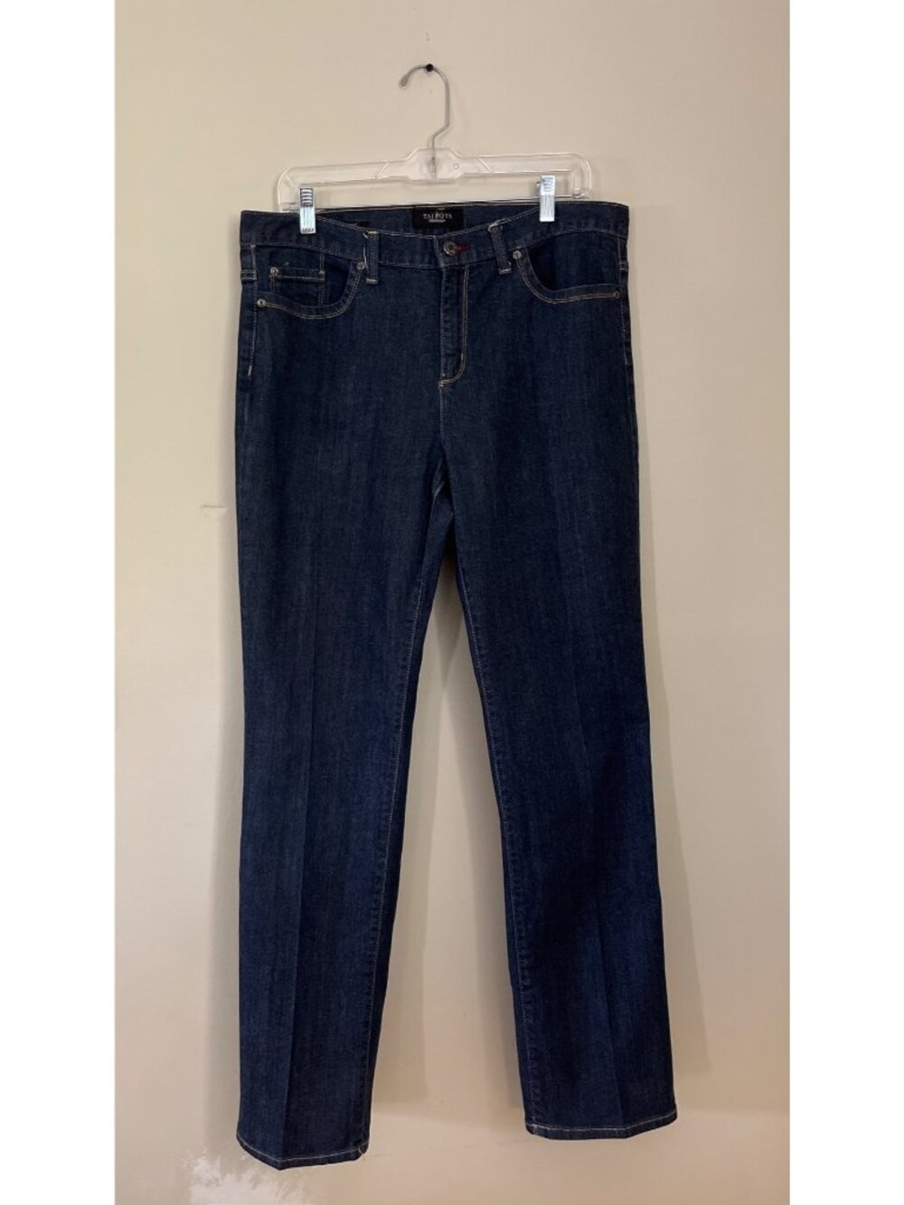 Talbots Womens Size 12 Straight Leg Dark Wash Denim Blue Jeans Cotton Blend